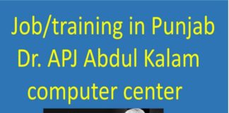Job-training in Punjab doctor APJ Abdul Kalam computer center