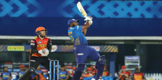 Watch Video- Pollard hits longest six of IPL 2021 - MI vs SRH