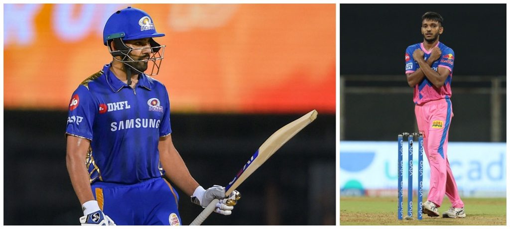 IPL 2021 : MI vs RR Player Battle - Rohit Sharma vs Chetan Sakariya