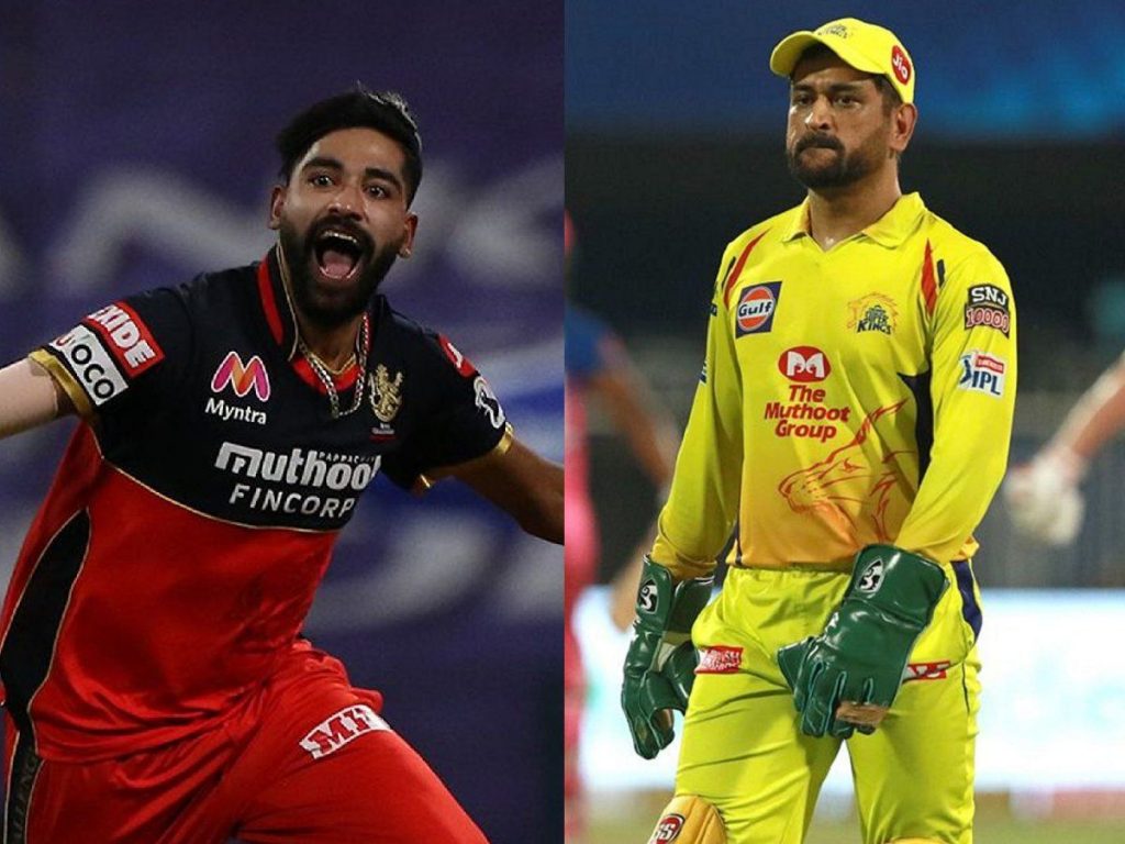 IPL 2022 : CSK vs RCB Player Battle - MS Dhoni vs Mohammad Siraj