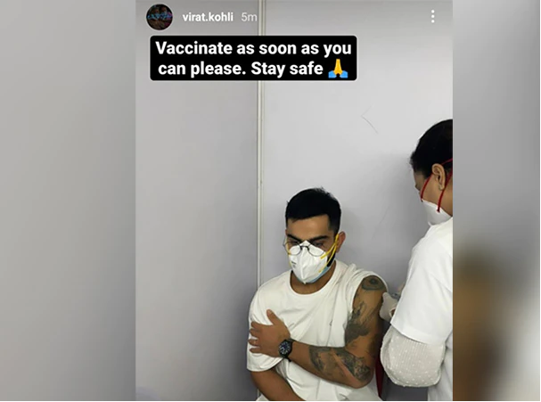 Virat Kohli received the first dose of COVID-19 vaccine.