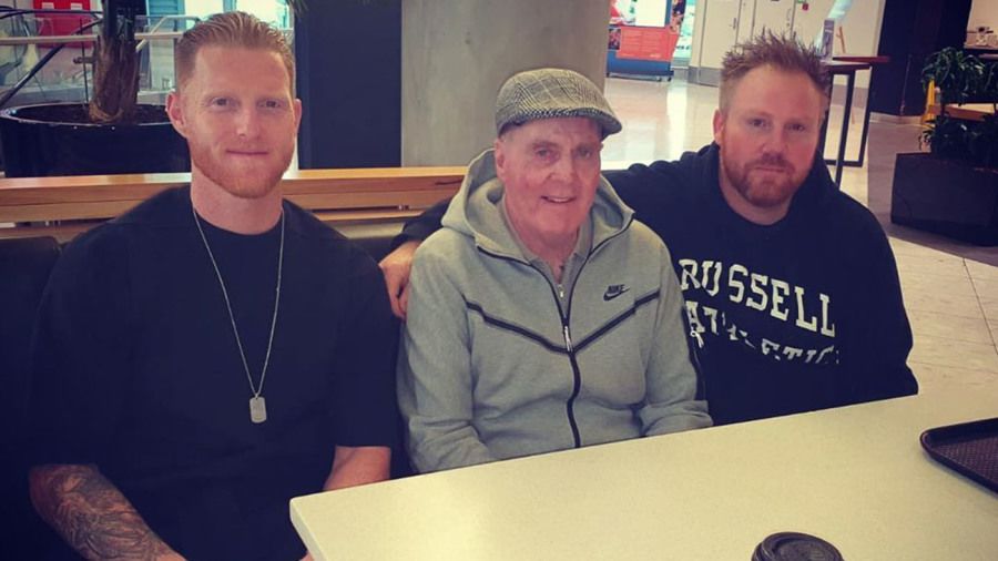 Ben Stokes with his father