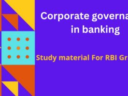 RBI Grade B 2023 - Corporate governance in banking