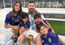 Messi and family at the World Cup