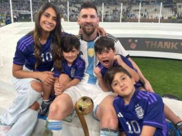 Messi and family at the World Cup