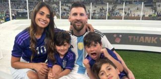 Messi and family at the World Cup