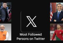 Top 10 most followed persons on Twitter