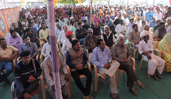 villagers in badgaon during inaugral ceremony of anganvadi kendra building