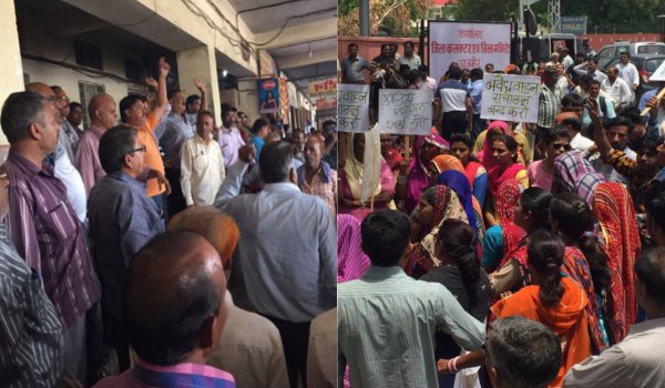 rajasthan roadways staff protest against govt over lok parivahan sewa