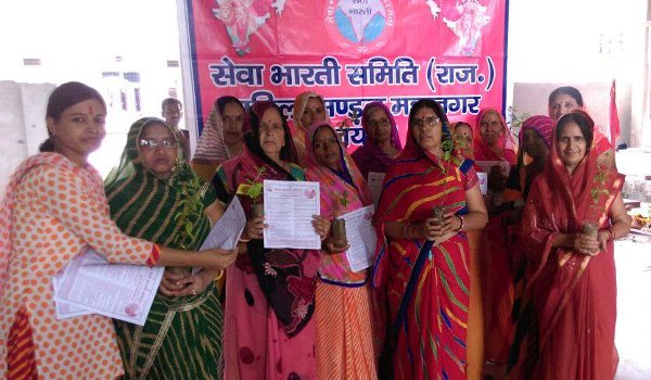 tulsi plant distribution companies in jaipur by women members of sewa bharti