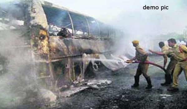 जोधपुर : राजस्थान रोडवेज की वोल्वो बस में आग