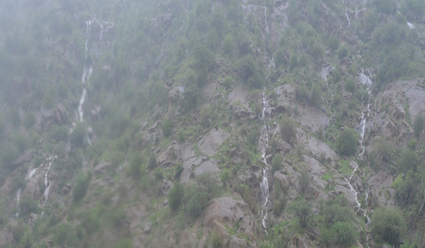 falls on siranva hills in sirohi after rain