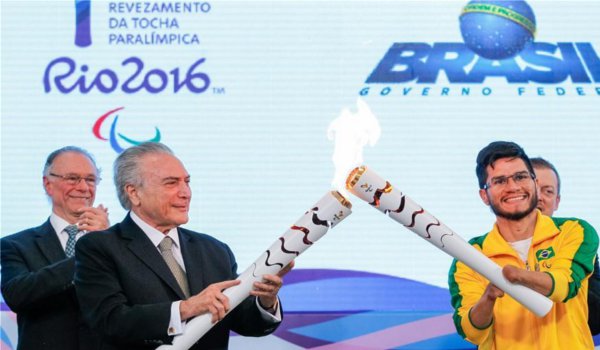 ब्राजील के कार्यवाहक राष्ट्रपति ने पैरालम्पिक मशाल प्रज्ज्वलित की