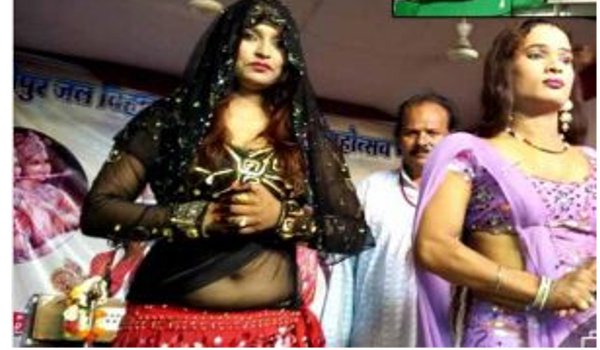bar girls expose bodies in in obscene dance at religious program at Prithvipur in tikamgarh