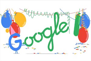 google is now 18 years old see his doodle