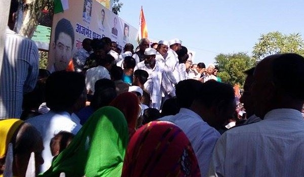 congress workers protest against demonetisation in ajmer