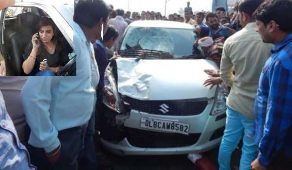 नशे में घुत महिला ने पांच मजदूरों को कुचला, दो की मौत नशे में घुत महिला ने पांच मजदूरों को कुचला, दो की मौत