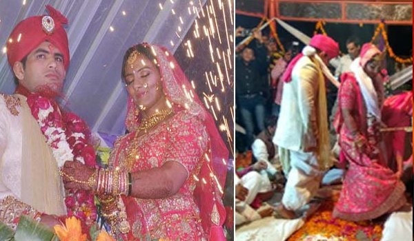 परिणय सूत्र में बंधीं गीता फोगाट, शादी में लिए आठ फेरे परिणय सूत्र में बंधीं गीता फोगाट, शादी में लिए आठ फेरे