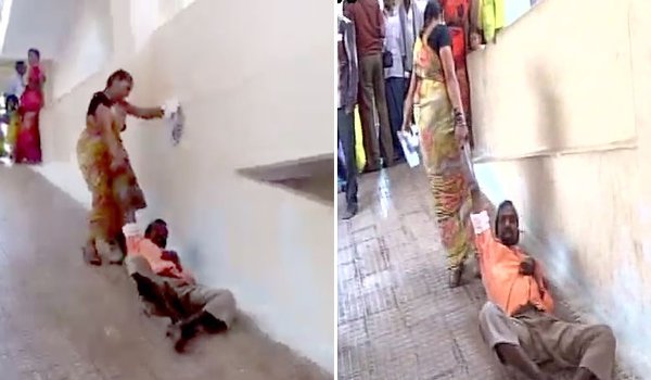 अस्पताल में नहीं मिला स्ट्रेचर, पति को घसीटते हुए ले गई पत्नी अस्पताल में नहीं मिला स्ट्रेचर, पति को घसीटते हुए ले गई पत्नी