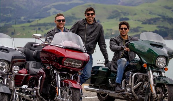 Siddharth Malhotra badass while riding a bike with New Zealand cricketers stephen fleming