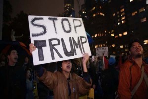 Trump took to the streets in protest