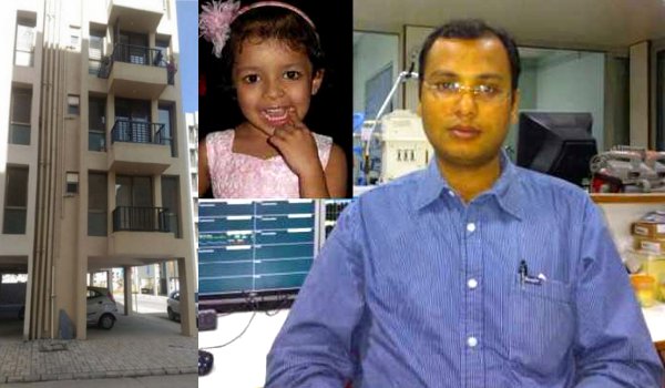 3 साल की बेटी को बचाने की कोशिश में डाक्‍टर बिल्‍डिंग से गिरे, मौत