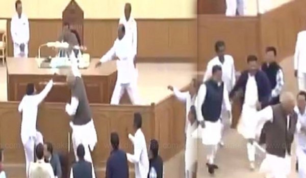 Tripura Assembly ruckus : tmc mla flees with speaker's mace