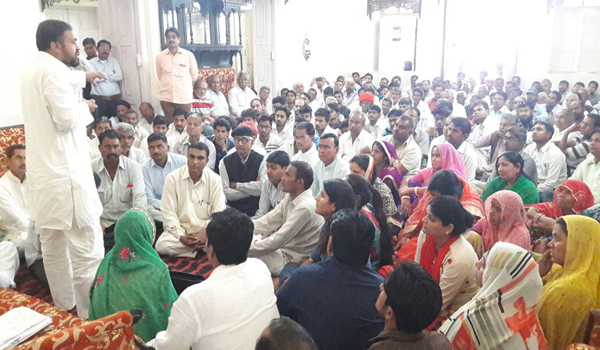 sanyam lodha addressing railly in pindwada of sirohi district