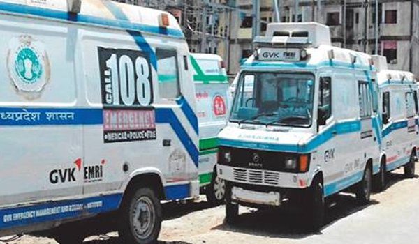 108 Ambulance employees on strike in Madhya Pradesh