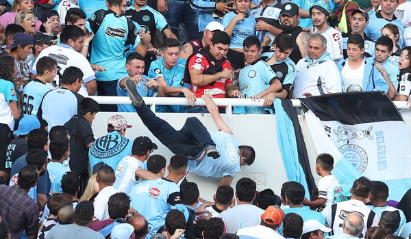 Argentina football fan pushed to his death at derby match