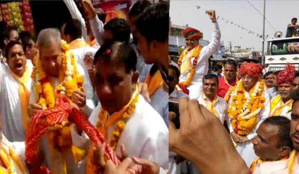 परशुराम जयंती पर निकली शोभायात्रा, ब्राह्मण समाज ने किया तिवाड़ी का स्वागत