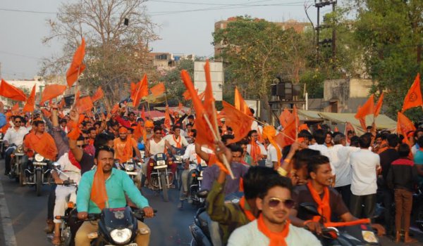 रामनवमी के उपलक्ष्य में हिन्दू जागरण मंच ने निकाली वाहन रैली