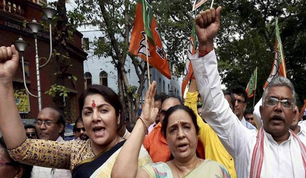 भाजपा नेताओं को जमानत, 7 कार्यकर्ता पुलिस हिरासत में