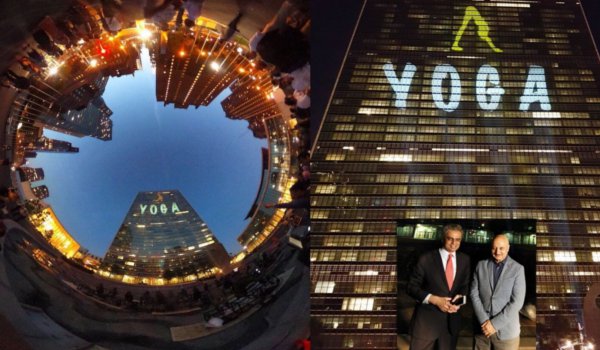 अनुपम खेर ने न्यूयॉर्क में संयुक्त राष्ट्र की इमारत रोशन की