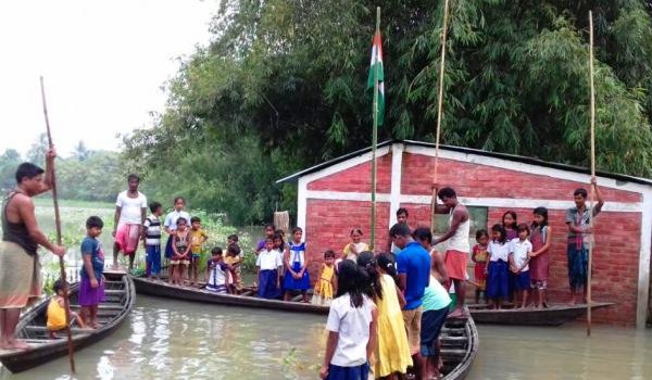 flooded assam celebrates 71st Independence Day