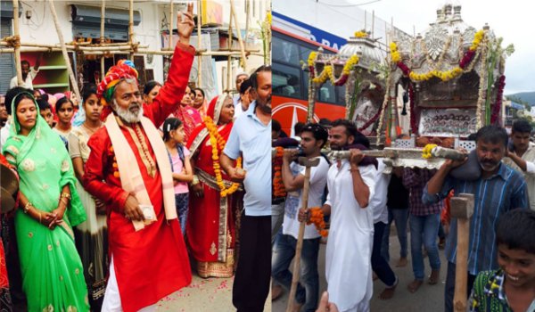 पुष्कर में सातु बहना बिजासन मां और बाबा रामदेव की रेवाडी निकली