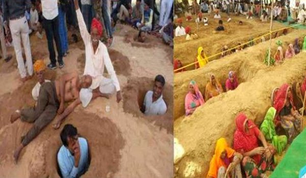 जयपुर : जमीन समाधि सत्याग्रह कर रहे किसानों की तबीयत बिगड़ी
