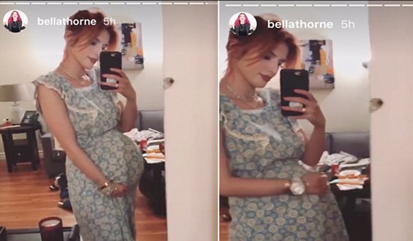 बेला थोर्न ने सोशल मीडिया पर बेबी बंप का फर्जी वीडियो डाला