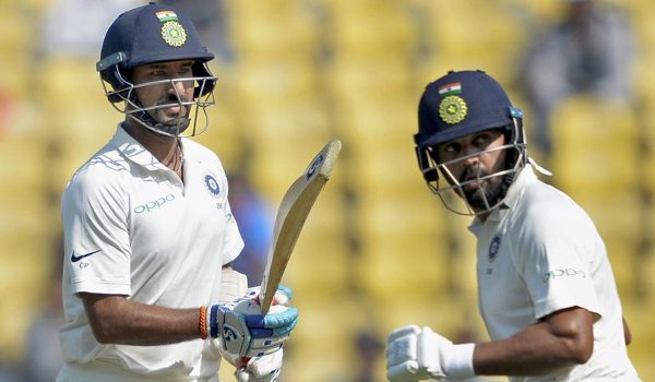 नागपुर टेस्ट : विजय, पुजारा के शतक, भारत को 107 रनों की बढ़त
