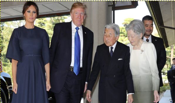 जापानी सम्राट से मिले ट्रंप, आबे से उत्तर कोरिया पर चर्चा की