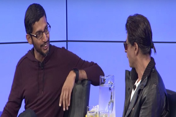 Shahrukh Khan guides GOOGLE CEO to recognize beautiful