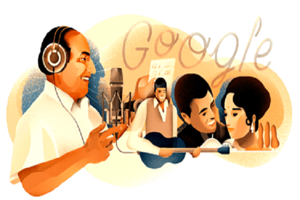 Google ने मोहम्मद रफी के सम्मान में डूडल बनाया