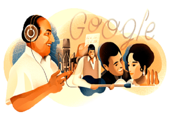 Google created a doodle in honor of Mohammad Rafi