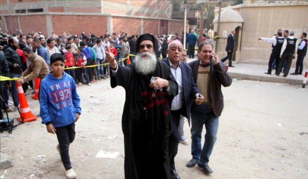 Egypt says 10 killed in attack outside Cairo church
