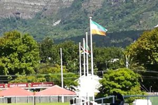 Inverted tricolor hoisted at the Cape Town stadium
