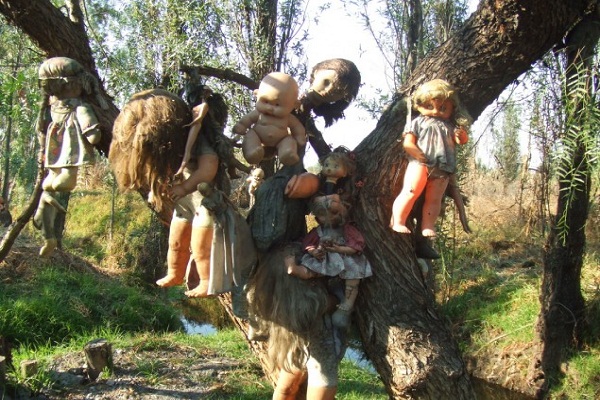 This is Bhutia Island which seems to whisper in the night, thousands of dolls hanging on the trees