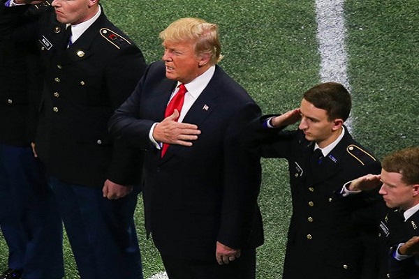 Trump sang during the college football championship