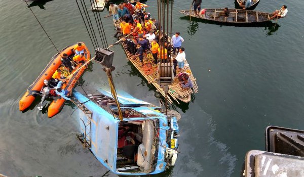 36 killed as bus plunges into canal in Bengal's Murshidabad district