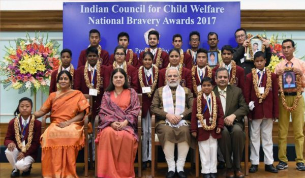 PM Modi presents National Bravery Awards to 18 children