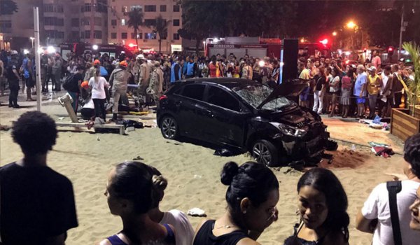 Rio de Janeiro car incident : Vehicle plows into Copacabana beach crowds, killing baby and injuring 16 people
